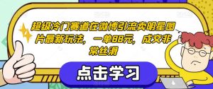 超级冷门赛道在微博引流卖明星图片最新玩法,一单88元,成交非常丝滑【揭秘】-全网第一网赚项目资源库-中赚网 & 中创网 & 冒泡网 & 福缘网 - 小本轻创业与优质加盟项目首选平台
