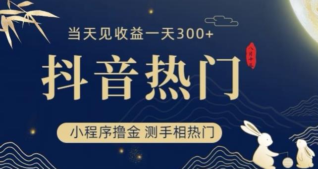 抖音最新小程序撸金，测手相上热门，当天见收益一小时变现300+【揭秘】-全网第一网赚项目资源库-中赚网 & 中创网 & 冒泡网 & 福缘网 - 小本轻创业与优质加盟项目首选平台