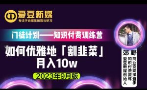 爱豆新媒:如何优雅地「割韭菜」月入10w的秘诀(2023年9月版)-全网第一网赚项目资源库-中赚网 & 中创网 & 冒泡网 & 福缘网 - 小本轻创业与优质加盟项目首选平台