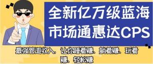 全新亿万级蓝海市场通惠达cps,最强管道收入,让你睡着赚、躺着赚、玩着赚、轻松赚【揭秘】-全网第一网赚项目资源库-中赚网 & 中创网 & 冒泡网 & 福缘网 - 小本轻创业与优质加盟项目首选平台