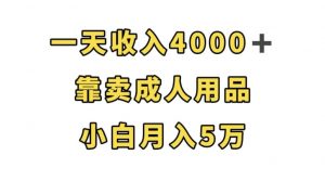 一天收入4000+,靠卖成人用品,小白轻松月入5万【揭秘】-全网第一网赚项目资源库-中赚网 & 中创网 & 冒泡网 & 福缘网 - 小本轻创业与优质加盟项目首选平台
