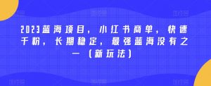 2023蓝海项目，小红书商单，快速千粉，长期稳定，最强蓝海没有之一（新玩法）-全网第一网赚项目资源库-中赚网 & 中创网 & 冒泡网 & 福缘网 - 小本轻创业与优质加盟项目首选平台