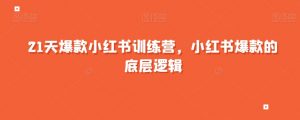 21天爆款小红书训练营,小红书爆款的底层逻辑-全网第一网赚项目资源库-中赚网 & 中创网 & 冒泡网 & 福缘网 - 小本轻创业与优质加盟项目首选平台