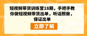 短视频带货训练营18期，手把手教你做短视频带货出单，听话照做，保证出单-全网第一网赚项目资源库-中赚网 & 中创网 & 冒泡网 & 福缘网 - 小本轻创业与优质加盟项目首选平台