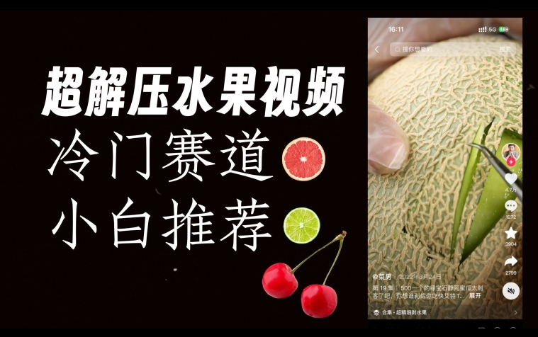 超冷门抖音赛道，水果解压视频0风险，非常容易爆火【揭秘】-全网第一网赚项目资源库-中赚网 & 中创网 & 冒泡网 & 福缘网 - 小本轻创业与优质加盟项目首选平台