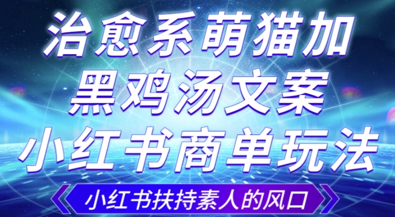 治愈系萌猫加+黑鸡汤文案，小红书商单玩法，3~10天涨到1000粉，一单200左右-全网第一网赚项目资源库-中赚网 & 中创网 & 冒泡网 & 福缘网 - 小本轻创业与优质加盟项目首选平台