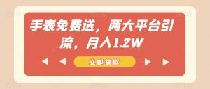手表免费送,两大平台引流,月入1.2W【揭秘】-全网第一网赚项目资源库-中赚网 & 中创网 & 冒泡网 & 福缘网 - 小本轻创业与优质加盟项目首选平台