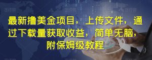 最新撸美金项目,上传文件,通过下载量获取收益,简单无脑,附保姆级教程【揭秘】-全网第一网赚项目资源库-中赚网 & 中创网 & 冒泡网 & 福缘网 - 小本轻创业与优质加盟项目首选平台