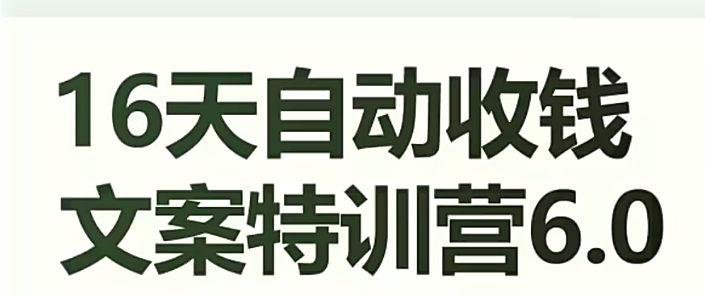 16天自动收钱文案特训营6.0，学会儿每天自动咔咔收钱-全网第一网赚项目资源库-中赚网 & 中创网 & 冒泡网 & 福缘网 - 小本轻创业与优质加盟项目首选平台