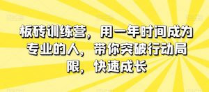 板砖训练营，用一年时间成为专业的人，带你突破行动局限，快速成长-全网第一网赚项目资源库-中赚网 & 中创网 & 冒泡网 & 福缘网 - 小本轻创业与优质加盟项目首选平台