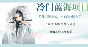 冷门蓝海项目，操作简单，小白3分钟上手，多种引流方式，保姆式全流程教学【揭秘】-全网第一网赚项目资源库-中赚网 & 中创网 & 冒泡网 & 福缘网 - 小本轻创业与优质加盟项目首选平台