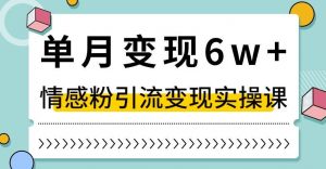 单月变现6W+，抖音情感粉引流变现实操课，小白可做，轻松上手，独家赛道【揭秘】-全网第一网赚项目资源库-中赚网 & 中创网 & 冒泡网 & 福缘网 - 小本轻创业与优质加盟项目首选平台