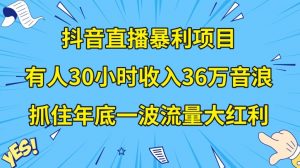抖音直播暴利项目，有人30小时收入36万音浪，公司宣传片年会视频制作，抓住年底一波流量大红利【揭秘】-全网第一网赚项目资源库-中赚网 & 中创网 & 冒泡网 & 福缘网 - 小本轻创业与优质加盟项目首选平台