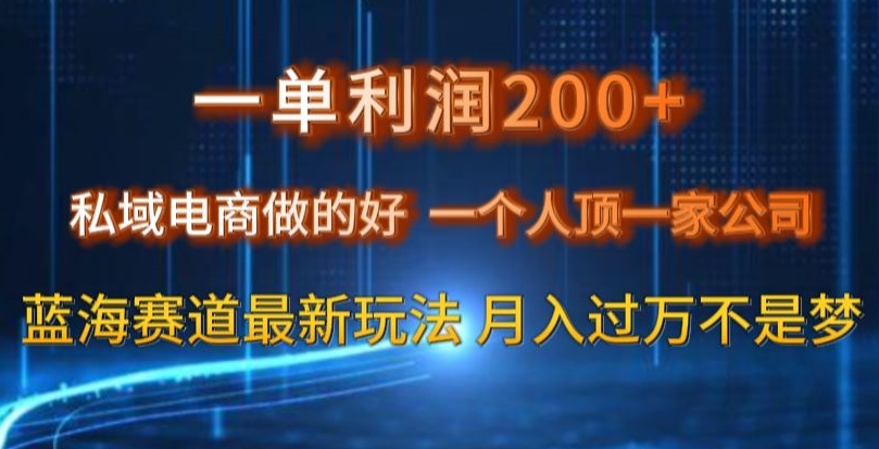 一单利润200私域电商做的好，一个人顶一家公司蓝海赛道最新玩法【揭秘】-全网第一网赚项目资源库-中赚网 & 中创网 & 冒泡网 & 福缘网 - 小本轻创业与优质加盟项目首选平台