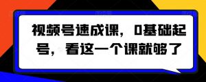 视频号速成课,0基础起号,看这一个课就够了-全网第一网赚项目资源库-中赚网 & 中创网 & 冒泡网 & 福缘网 - 小本轻创业与优质加盟项目首选平台