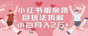 小红书相亲项目玩法拆解,有人通过这个副业项目做到了月收入2万多【揭秘】-全网第一网赚项目资源库-中赚网 & 中创网 & 冒泡网 & 福缘网 - 小本轻创业与优质加盟项目首选平台