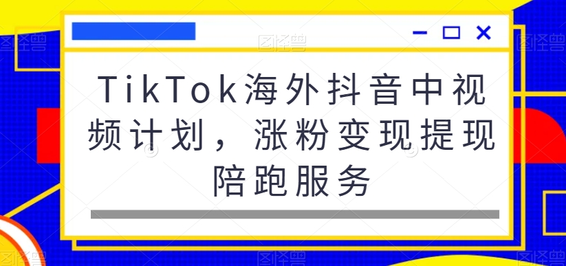TikTok海外抖音中视频计划，涨粉变现提现陪跑服务-全网第一网赚项目资源库-中赚网 & 中创网 & 冒泡网 & 福缘网 - 小本轻创业与优质加盟项目首选平台