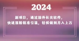 2024新项目，通过国外社交软件，快速涨粉精准引流，轻松做到月入上万【揭秘】-全网第一网赚项目资源库-中赚网 & 中创网 & 冒泡网 & 福缘网 - 小本轻创业与优质加盟项目首选平台