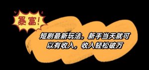 短剧最新玩法,新手当天就可以有收入,收入轻松破万【揭秘】-全网第一网赚项目资源库-中赚网 & 中创网 & 冒泡网 & 福缘网 - 小本轻创业与优质加盟项目首选平台
