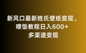 新风口最新姓氏壁纸变现,喂饭教程日入600+【揭秘】-全网第一网赚项目资源库-中赚网 & 中创网 & 冒泡网 & 福缘网 - 小本轻创业与优质加盟项目首选平台