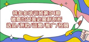 拼多多培训班第34期:做高价女装必盈利剖析选品/测款/运营/推广/拓展-全网第一网赚项目资源库-中赚网 & 中创网 & 冒泡网 & 福缘网 - 小本轻创业与优质加盟项目首选平台