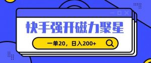 信息差赚钱项目,快手强开磁力聚星,一单20,日入200+【揭秘】-全网第一网赚项目资源库-中赚网 & 中创网 & 冒泡网 & 福缘网 - 小本轻创业与优质加盟项目首选平台