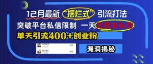 12月最新“摆烂式”引流打法,突破平台私信限制,一天无限发私信,单天引流400+创业粉-全网第一网赚项目资源库-中赚网 & 中创网 & 冒泡网 & 福缘网 - 小本轻创业与优质加盟项目首选平台