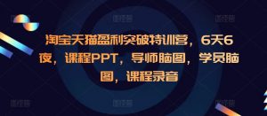 淘宝天猫盈利突破特训营,6天6夜,课程PPT,导师脑图,学员脑图,课程录音-全网第一网赚项目资源库-中赚网 & 中创网 & 冒泡网 & 福缘网 - 小本轻创业与优质加盟项目首选平台