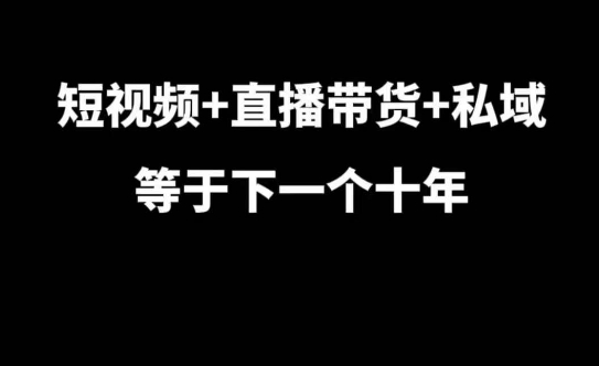 短视频+直播带货+私域等于下一个十年，大佬7年实战经验总结-全网第一网赚项目资源库-中赚网 & 中创网 & 冒泡网 & 福缘网 - 小本轻创业与优质加盟项目首选平台