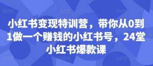 小红书变现特训营,带你从0到1做一个赚钱的小红书号,24堂小红书爆款课-全网第一网赚项目资源库-中赚网 & 中创网 & 冒泡网 & 福缘网 - 小本轻创业与优质加盟项目首选平台