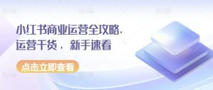 小红书商业运营全攻略,运营干货 ,新手速看-全网第一网赚项目资源库-中赚网 & 中创网 & 冒泡网 & 福缘网 - 小本轻创业与优质加盟项目首选平台