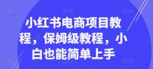 小红书电商项目教程,保姆级教程,小白也能简单上手-全网第一网赚项目资源库-中赚网 & 中创网 & 冒泡网 & 福缘网 - 小本轻创业与优质加盟项目首选平台