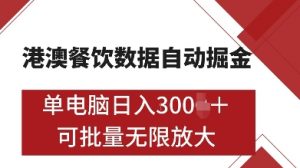 港澳餐饮数据全自动掘金,单电脑日入多张, 可矩阵批量无限操作【揭秘】-全网第一网赚项目资源库-中赚网 & 中创网 & 冒泡网 & 福缘网 - 小本轻创业与优质加盟项目首选平台
