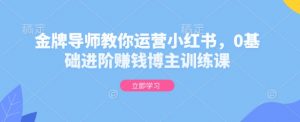 金牌导师教你运营小红书,0基础进阶赚钱博主训练课-全网第一网赚项目资源库-中赚网 & 中创网 & 冒泡网 & 福缘网 - 小本轻创业与优质加盟项目首选平台