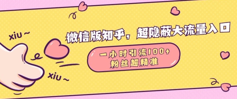 微信版知乎，超隐蔽流量入口1小时引流100人，粉丝质量超高【揭秘】-全网第一网赚项目资源库-中赚网 & 中创网 & 冒泡网 & 福缘网 - 小本轻创业与优质加盟项目首选平台