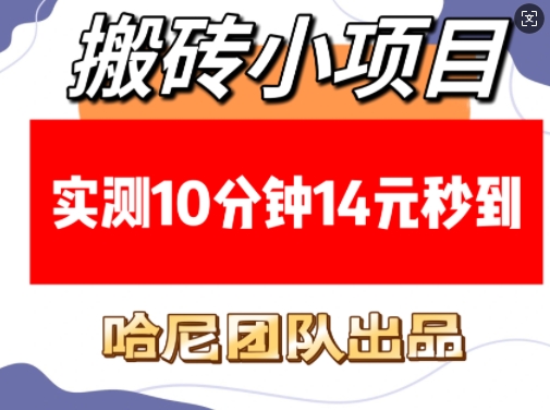 搬砖小项目，实测10分钟14元秒到，每天稳定几张(赠送必看稳定)-全网第一网赚项目资源库-中赚网 & 中创网 & 冒泡网 & 福缘网 - 小本轻创业与优质加盟项目首选平台