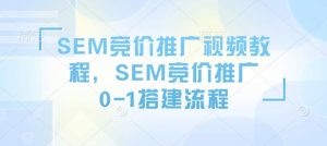 SEM竞价推广视频教程,SEM竞价推广0-1搭建流程-全网第一网赚项目资源库-中赚网 & 中创网 & 冒泡网 & 福缘网 - 小本轻创业与优质加盟项目首选平台
