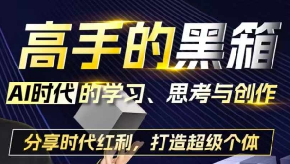 高手的黑箱：AI时代学习、思考与创作-分红时代红利，打造超级个体-全网第一网赚项目资源库-中赚网 & 中创网 & 冒泡网 & 福缘网 - 小本轻创业与优质加盟项目首选平台