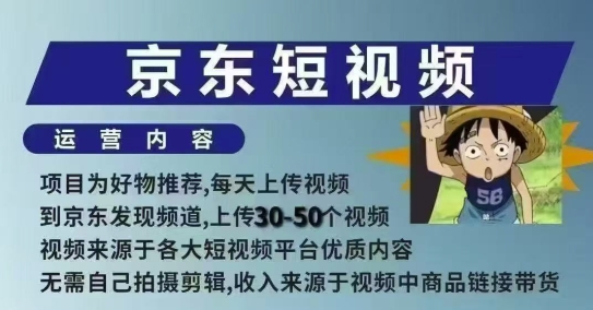 京东短视频带货课，无需自己拍摄剪辑，保姆式教学，两天快速上手-全网第一网赚项目资源库-中赚网 & 中创网 & 冒泡网 & 福缘网 - 小本轻创业与优质加盟项目首选平台