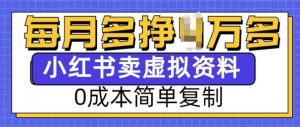 小红书虚拟资料项目,0成本简单复制,每个月多挣1W【揭秘】-全网第一网赚项目资源库-中赚网 & 中创网 & 冒泡网 & 福缘网 - 小本轻创业与优质加盟项目首选平台