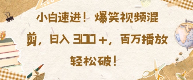 小白速进，爆笑视频混剪，日入3张，百万播放轻松破【揭秘】-全网第一网赚项目资源库-中赚网 & 中创网 & 冒泡网 & 福缘网 - 小本轻创业与优质加盟项目首选平台