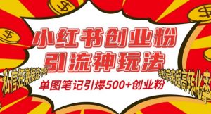 小红书创业粉引流神玩法,单图笔记引爆500+精准创业粉丝,私信狂潮接连不断-全网第一网赚项目资源库-中赚网 & 中创网 & 冒泡网 & 福缘网 - 小本轻创业与优质加盟项目首选平台