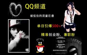 QQ频道:被低估的流量巨兽,单日引爆500+精准创业粉、兼职粉的引流秘籍-全网第一网赚项目资源库-中赚网 & 中创网 & 冒泡网 & 福缘网 - 小本轻创业与优质加盟项目首选平台