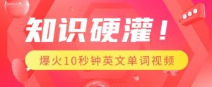 知识硬灌,1分钟教会你,利用AI制作爆火10秒钟记一个英文单词视频-全网第一网赚项目资源库-中赚网 & 中创网 & 冒泡网 & 福缘网 - 小本轻创业与优质加盟项目首选平台