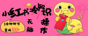 小红书冷知识账号,无脑复制粘贴,5分钟即可变现3张-全网第一网赚项目资源库-中赚网 & 中创网 & 冒泡网 & 福缘网 - 小本轻创业与优质加盟项目首选平台