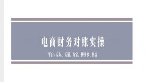 电商财务对账实操-京东天猫淘宝拼多多抖音电商财务对账-全网第一网赚项目资源库-中赚网 & 中创网 & 冒泡网 & 福缘网 - 小本轻创业与优质加盟项目首选平台