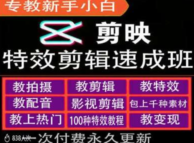 剪映特效教程和运营变现教程，特效剪辑速成班，专教新手小白-全网第一网赚项目资源库-中赚网 & 中创网 & 冒泡网 & 福缘网 - 小本轻创业与优质加盟项目首选平台