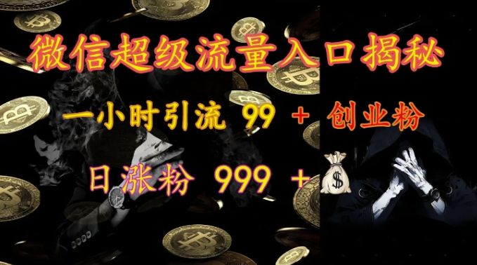 微信超级流量入口揭秘：一小时引流 99 + 创业粉，日涨粉 999 +-全网第一网赚项目资源库-中赚网 & 中创网 & 冒泡网 & 福缘网 - 小本轻创业与优质加盟项目首选平台
