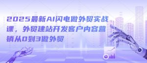 2025最新AI闪电做外贸实战课,外贸建站开发客户内容营销从0到3做外贸-全网第一网赚项目资源库-中赚网 & 中创网 & 冒泡网 & 福缘网 - 小本轻创业与优质加盟项目首选平台