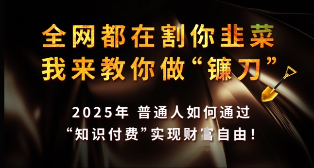 全网都在割你韭菜，我来教你做镰刀，2025年普通人如何通过 知识付费 实现财F自由【揭秘】-全网第一网赚项目资源库-中赚网 & 中创网 & 冒泡网 & 福缘网 - 小本轻创业与优质加盟项目首选平台